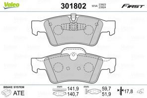 Valeo 301802 - Brzdové platničky -