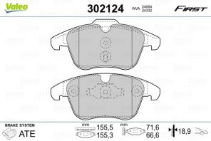 Valeo 302124 - Brzdové platničky -