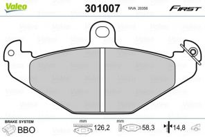 Valeo 301007 - Brzdové platničky -