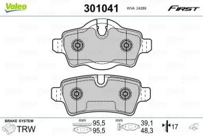 Valeo 301041 - Brzdové platničky -