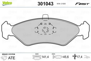 Valeo 301043 - Brzdové platničky -