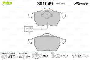 Valeo 301049 - Brzdové platničky -