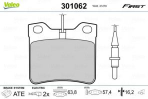 Valeo 301062 - Brzdové platničky -