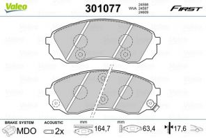 Valeo 301077 - Brzdové platničky -
