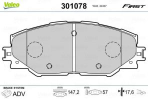 Valeo 301078 - Brzdové platničky -