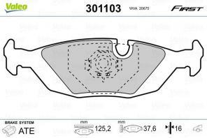 Valeo 301103 - Brzdové platničky -