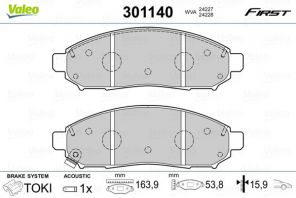Valeo 301140 - Brzdové platničky -
