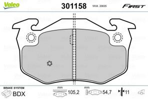 Valeo 301158 - Brzdové platničky -