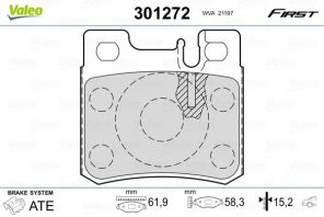 Valeo 301272 - Brzdové platničky -