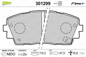Valeo 301299 - Brzdové platničky -