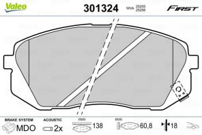 Valeo 301324 - Brzdové platničky -