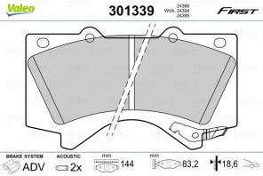 Valeo 301339 - Brzdové platničky -