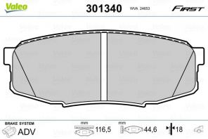 Valeo 301340 - Brzdové platničky -