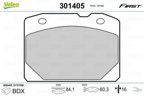 Valeo 301405 - Brzdové platničky -