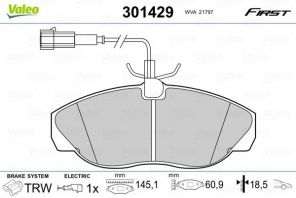 Valeo 301429 - Brzdové platničky -