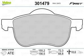 Valeo 301479 - Brzdové platničky -