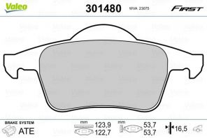 Valeo 301480 - Brzdové platničky -