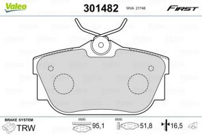 Valeo 301482 - Brzdové platničky -