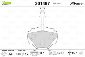 Valeo 301497 - Brzdové platničky -