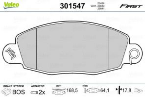 Valeo 301547 - Brzdové platničky -