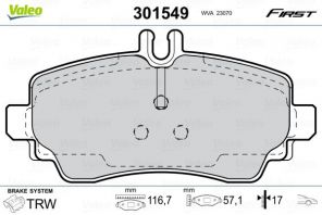 Valeo 301549 - Brzdové platničky -
