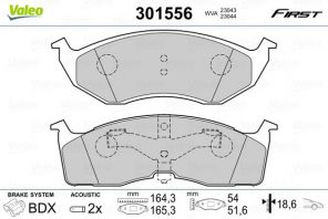 Valeo 301556 - Brzdové platničky -