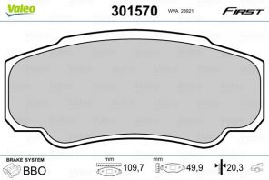 Valeo 301570 - Brzdové platničky -