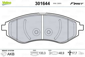 Valeo 301644 - Brzdové platničky -