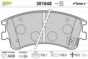Valeo 301648 - Brzdové platničky -