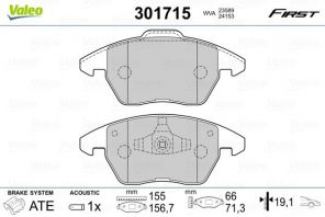 Valeo 301715 - Brzdové platničky -