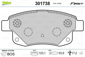 Valeo 301738 - Brzdové platničky -