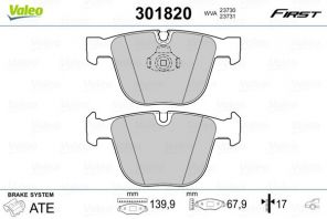 Valeo 301820 - Brzdové platničky -