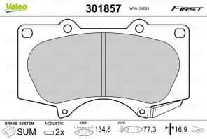 Valeo 301857 - Brzdové platničky -