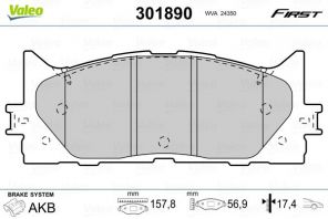 Valeo 301890 - Brzdové platničky -