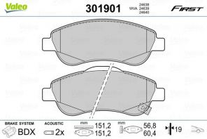 Valeo 301901 - Brzdové platničky -