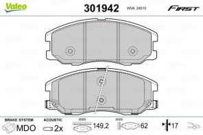Valeo 301942 - Brzdové platničky -