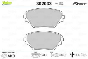Valeo 302033 - Brzdové platničky -
