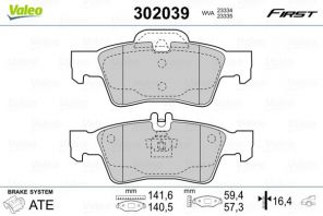 Valeo 302039 - Brzdové platničky -