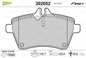 Valeo 302052 - Brzdové platničky -