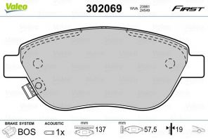 Valeo 302069 - Brzdové platničky -