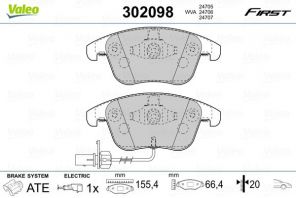 Valeo 302098 - Brzdové platničky -