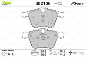 Valeo 302106 - Brzdové platničky -