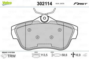 Valeo 302114 - Brzdové platničky -