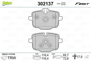 Valeo 302137 - Brzdové platničky -