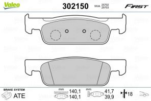 Valeo 302150 - Brzdové platničky -