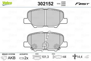 Valeo 302152 - Brzdové platničky -