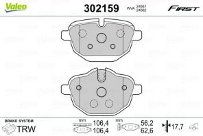 Valeo 302159 - Brzdové platničky -