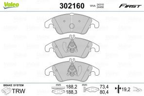 Valeo 302160 - Brzdové platničky -