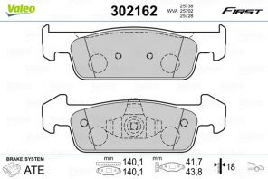 Valeo 302162 - Brzdové platničky -