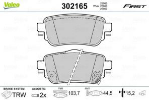 Valeo 302165 - Brzdové platničky -